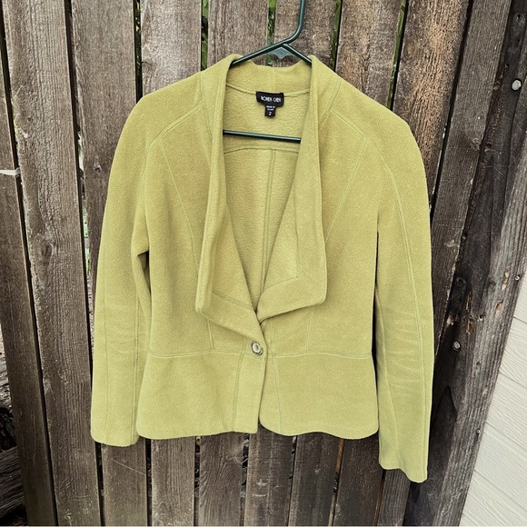 Ronen Chen Chartreuse Fleece Blazer Jacket Sz 2 - Picture 6 of 10